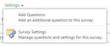 survey settings survey settings
