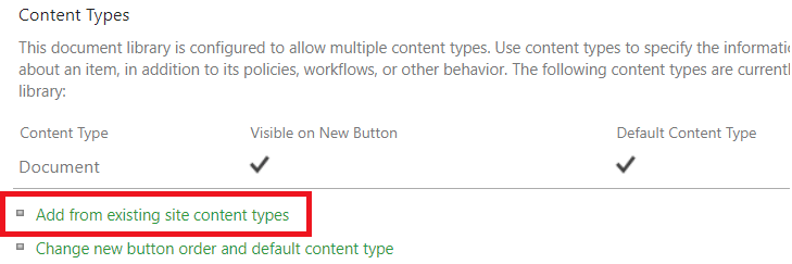 add from existing content types add from existing site content types