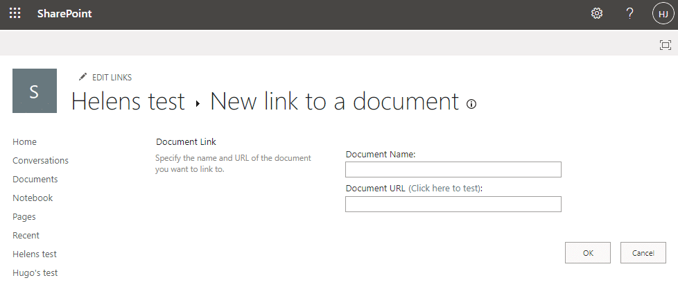 add the document details you want to link to Image showing where to add the document details for the link
