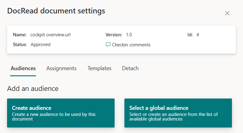 image showing the create a new audience option