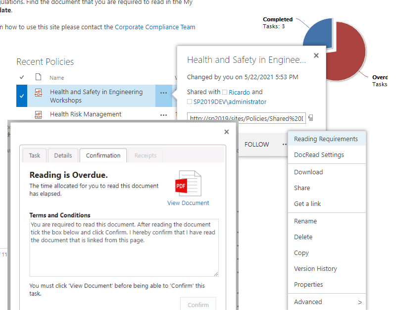 Screenshot of several DocRead controls