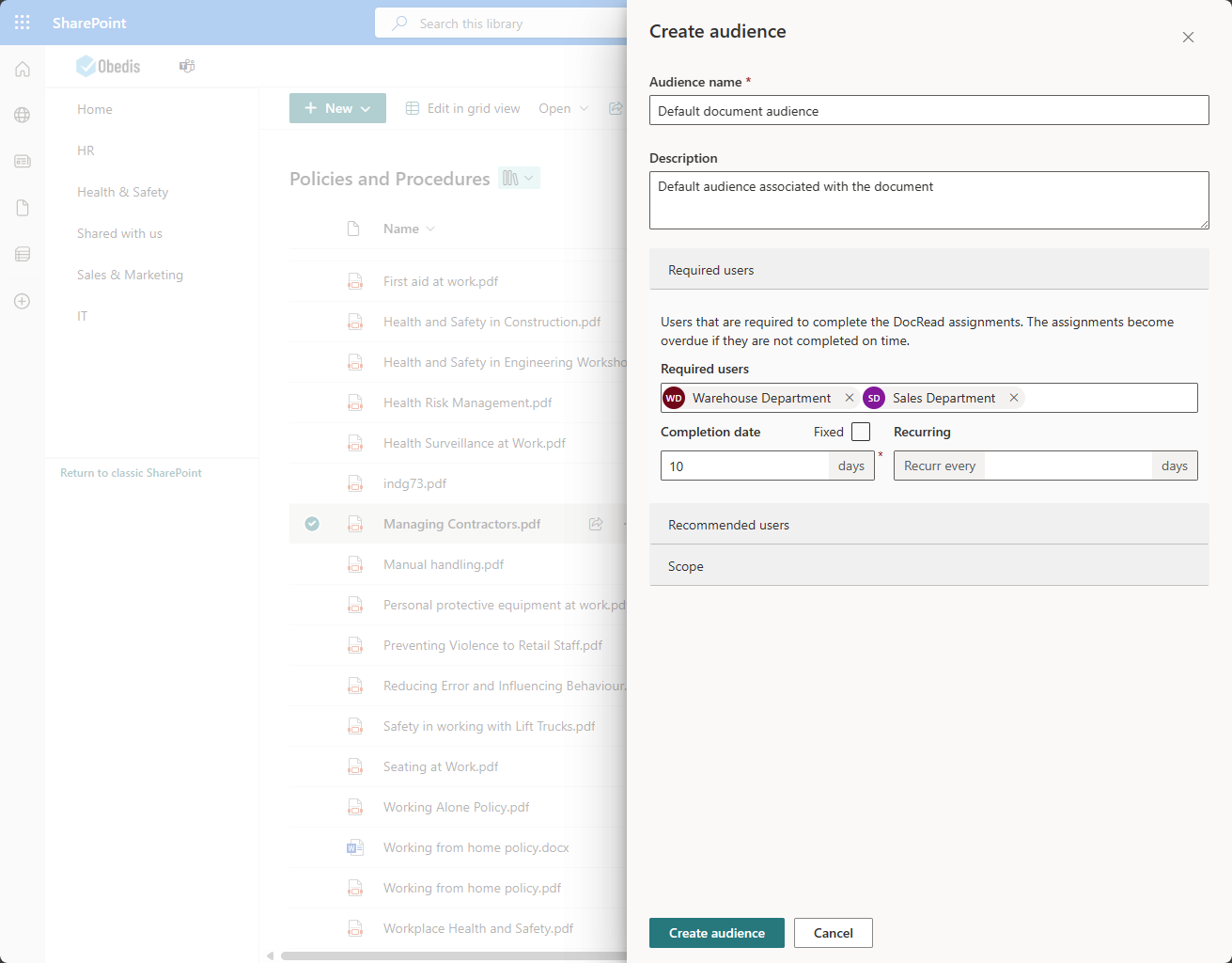 Image showing how to target policies to groups of users