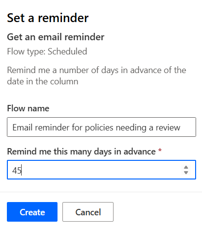 image showing where to name your reminder flow