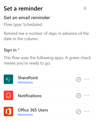 image showing the permission checks