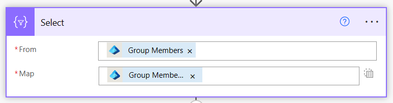 select group members email details image showing the completed select step