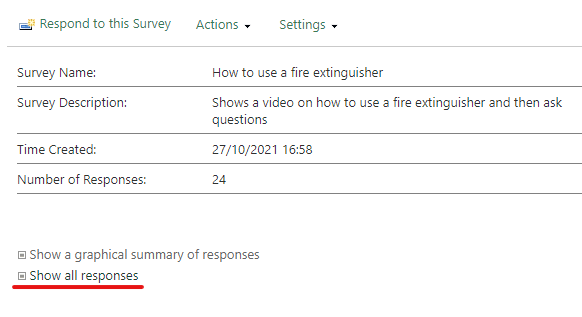 Show users names in the survey response p2
