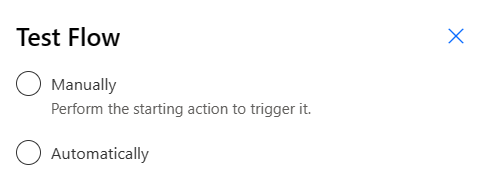 test flow options image showing the test workflow options